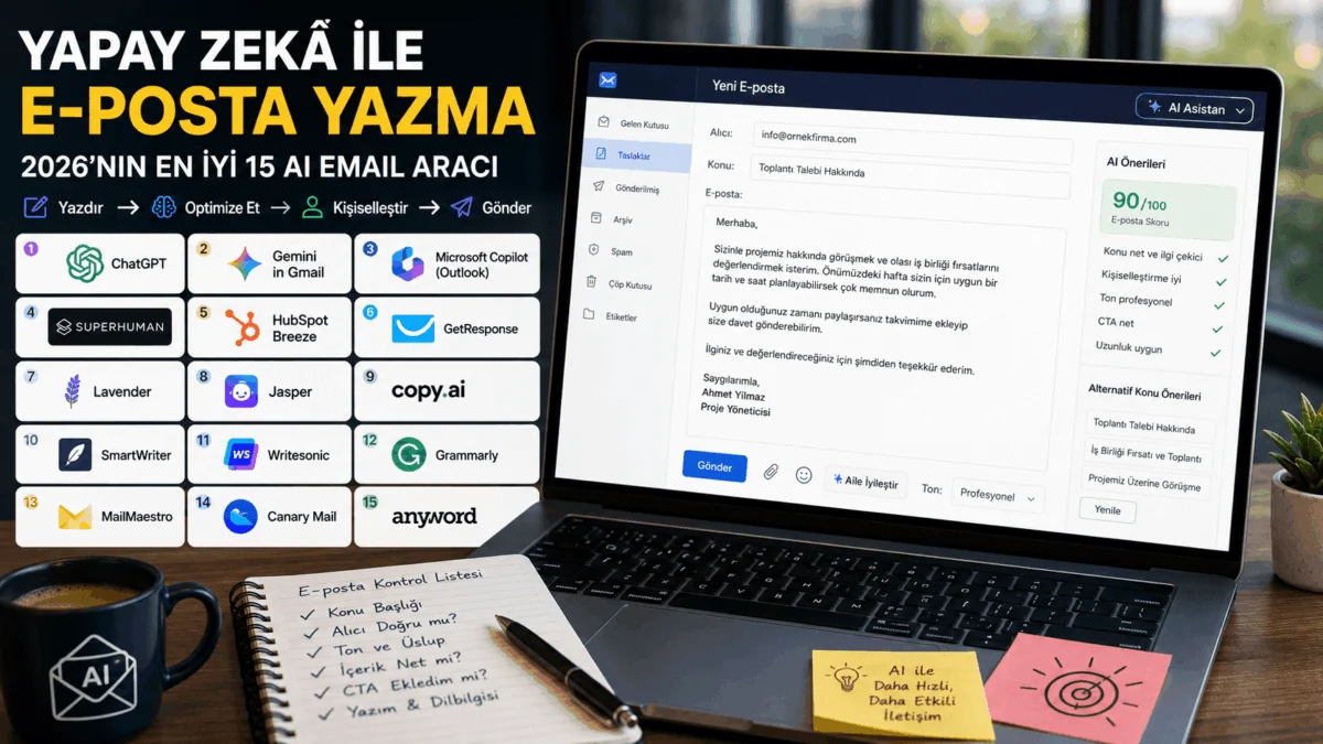 2026’nın En İyi 15 AI Email Aracı ve Kullanım Rehberi