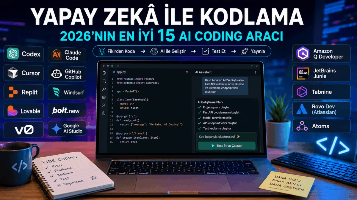 2026’nın En İyi 15 Yapay Zekâ Kodlama ve Vibe Coding Aracı