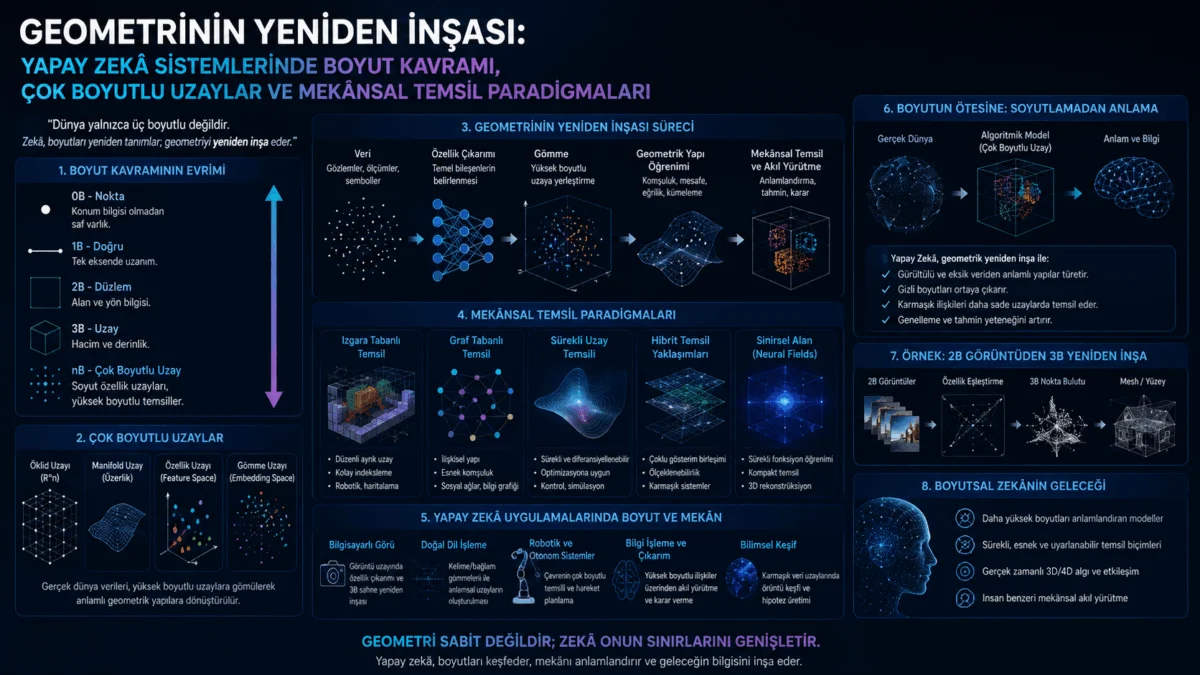 geometrinin yeniden insasi yapay zeka sistemlerinde boyut kavrami cok boyutlu uzaylar ve mekansal temsil paradigmalari