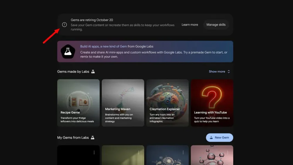 google populer gemini gems ozelligini 20 ekimde sonlandirabilir mi 1