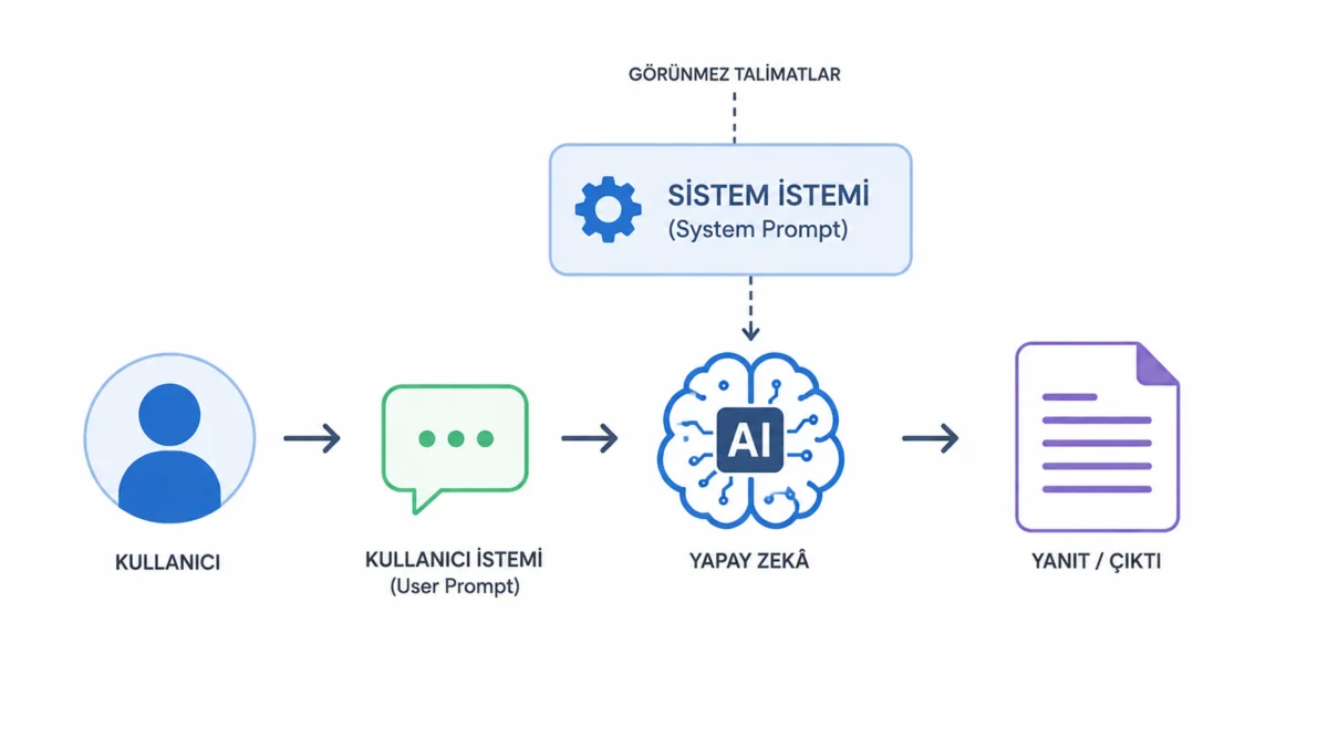 system prompt sistem istemi yapay zekanin davranisini belirleyen gorunmez talimatlar