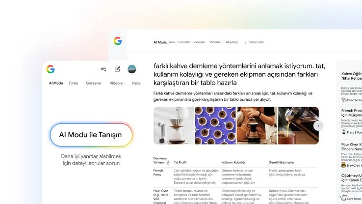 googledan buyuk hamle ai modu ozelligi ekrani tamamen kaplayacak