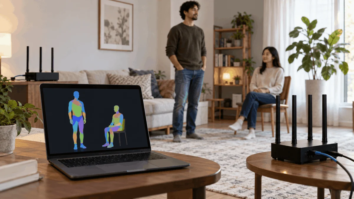 yapay zeka wifi sinyalleriyle odadaki insanlarin konumunu ve durusunu algilayabiliyor